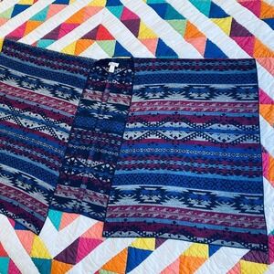 Blue and Purple Southwestern Multicolor Poncho Shawl‎